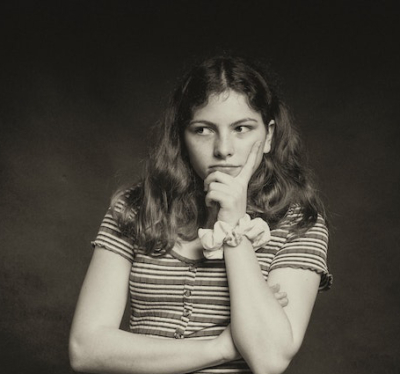 thinking girl